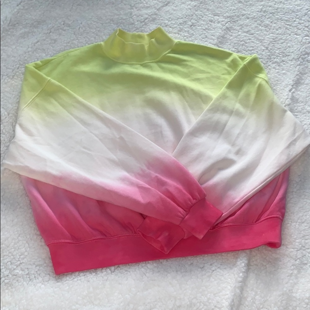 Watermelon Ombré High-Neck Sweatshirt